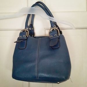 Tignanello Blue (deep sea blue, not navy) 100% Italian leather Tote Bag